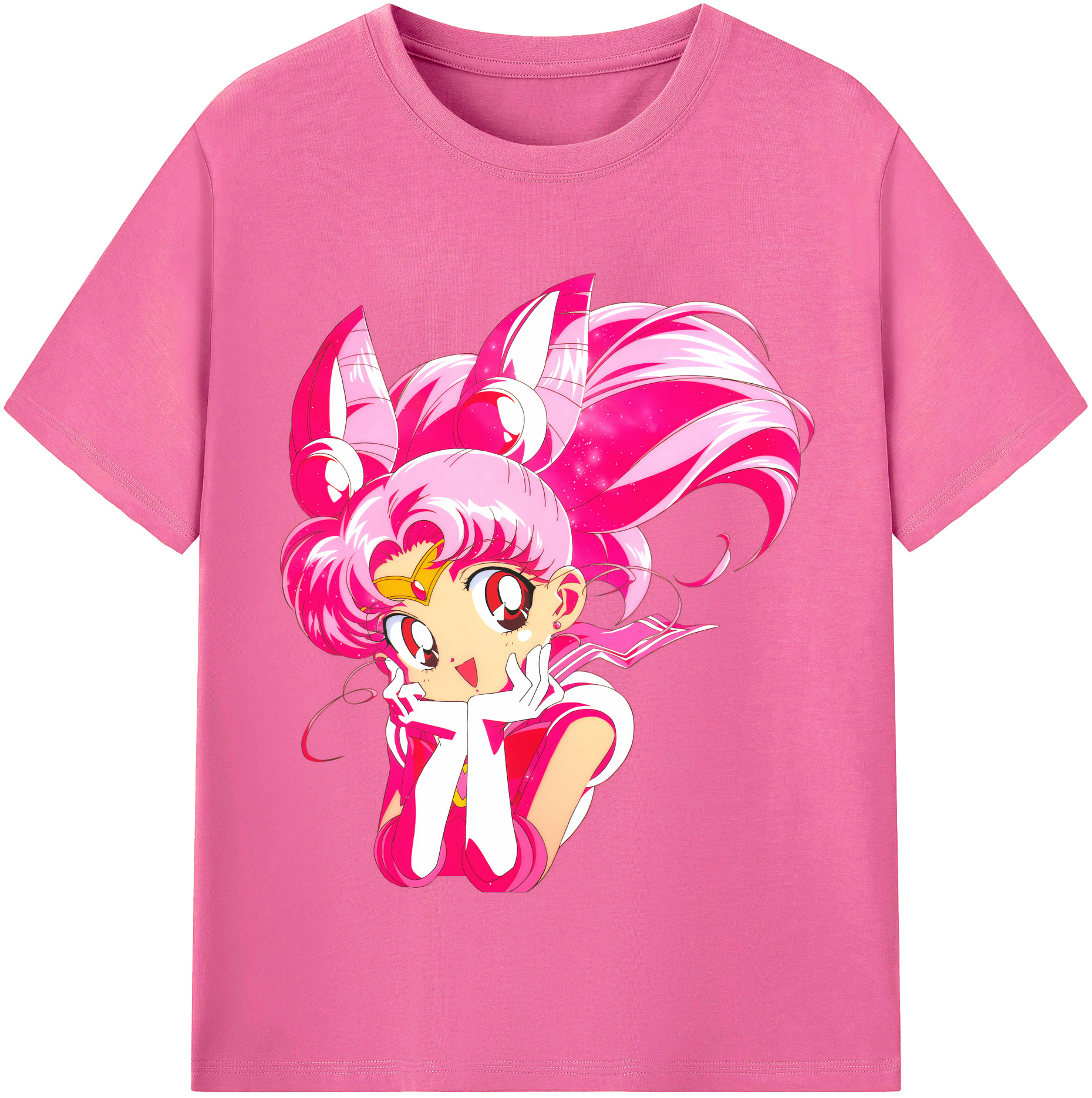 （画像用） 美少女戦士セーラームーン ちびうさ Sailor Moon Chibiusa Tsukino Usagi Small Lady Serenity レディースカジュアルプリントTシャツ（綿100％）